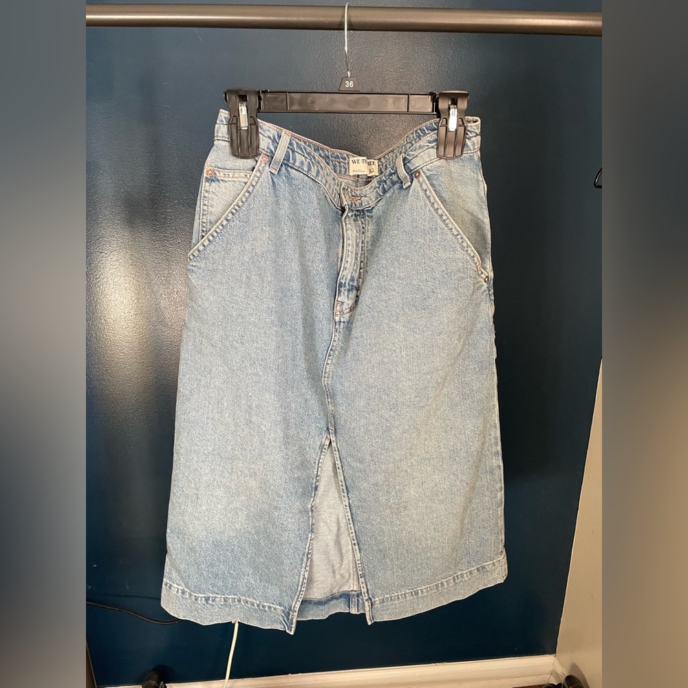 We The Free Light Blue Denim skirt